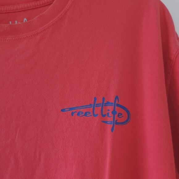 Mens Reel Life T-Shirt XL Red American Flag Graphic Patriotic - Picture 6 of 6